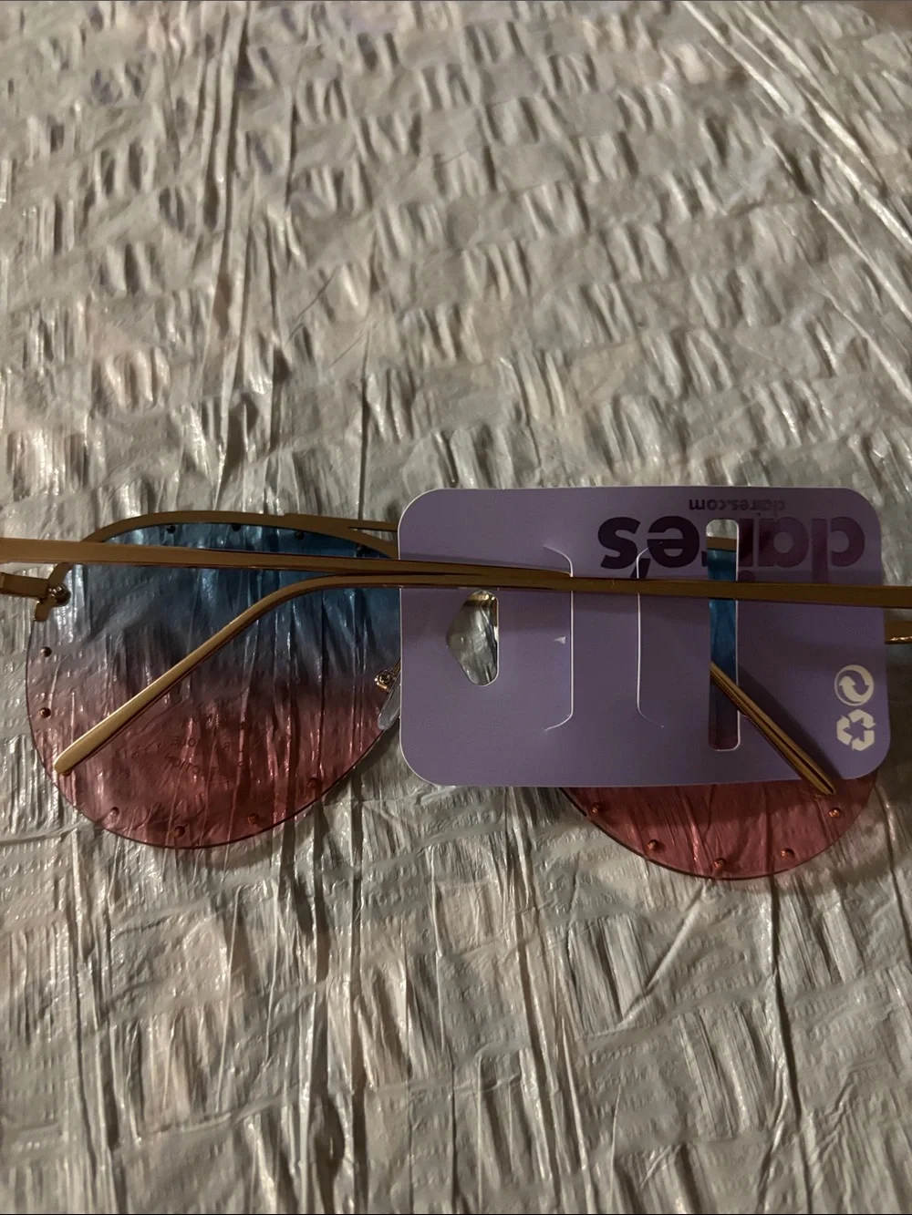 Claire's Pink and Blue Gradient Aviator Sunglasses